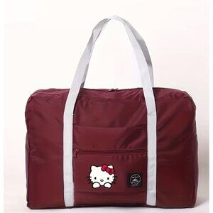 Hello Kitty Foldable Travel Bag Large Capacity Weekender Gym Tote Carry On